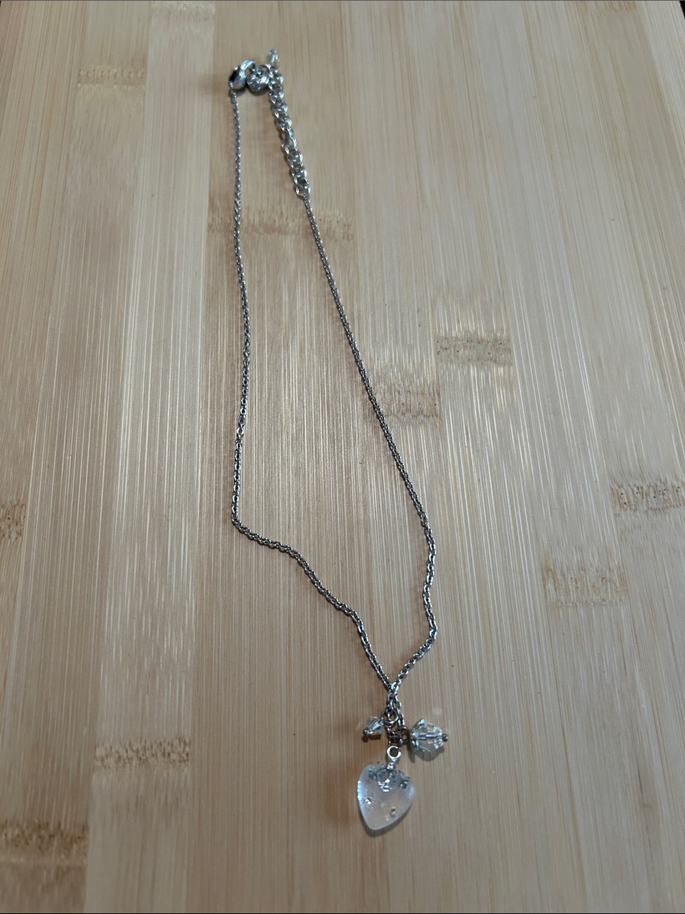 Brighton Collectables Silver ❤️ Pendant Necklace with Crystal Accents